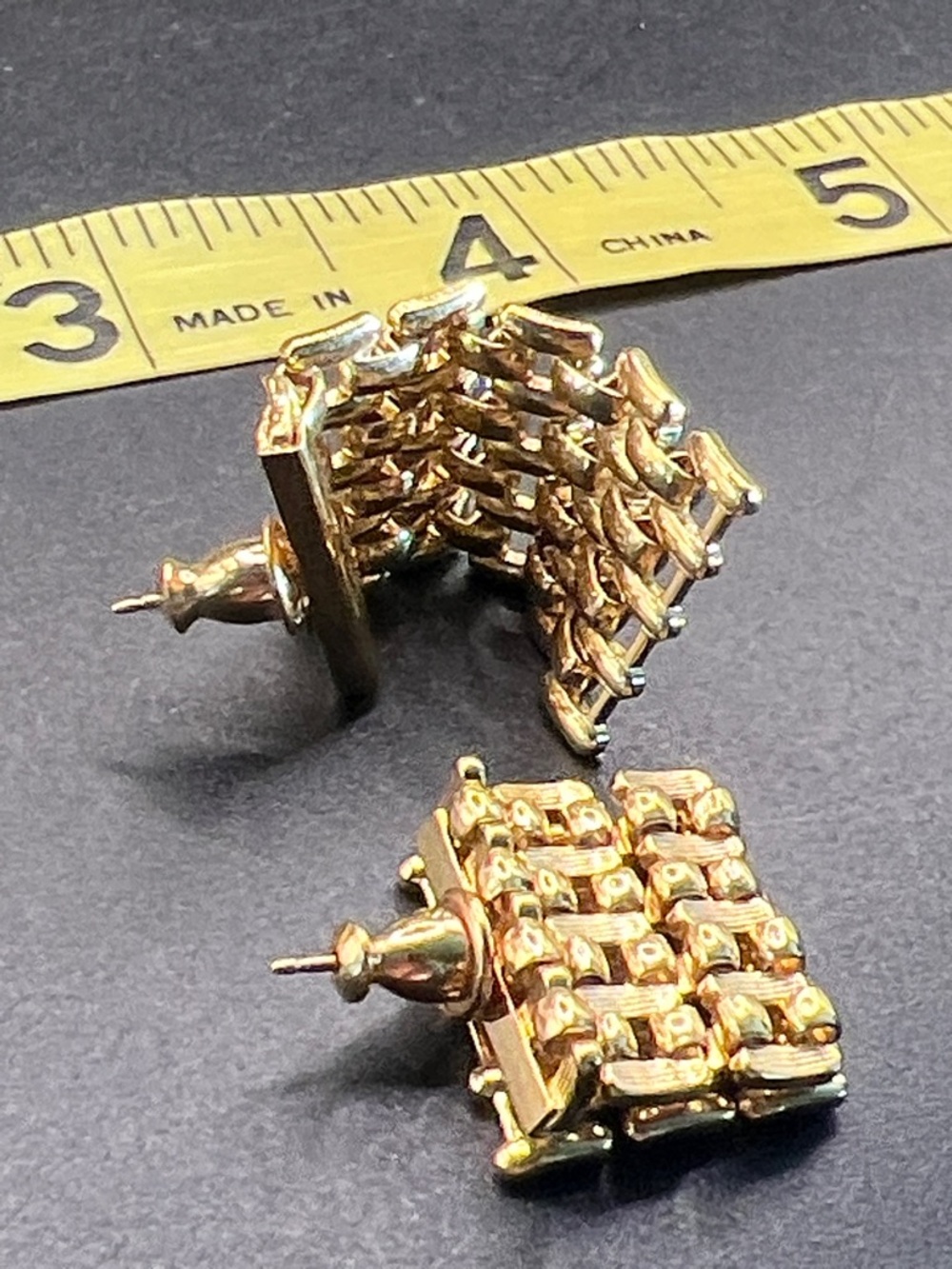 Monet Gold Mesh Cascade Drop Earrings - Picture 4 of 4